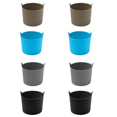 Imagem de bepisof 8 peças de copos de silicone antiaderentes para fritadeira a ar, copo de silicone de grau alimentício, bandejas de cozimento fáceis de liberar, copos de papel, panquecas, tortas de pudim