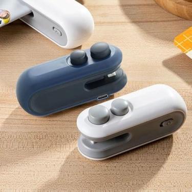 Imagem de Mini Seladora Clipe Mini Selador De Plástico Lacrar Embalagens Selador Portátil De Sacos 2 Em 1 Magnético De Calor Recarregável