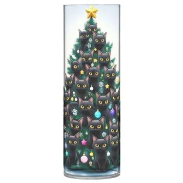 Imagem de Burbuja Vaso de flores de árvore de Natal, não quebrável, alto, redondo, transparente, vaso cilíndrico para decoração de casa, escritório, buquê de casamento