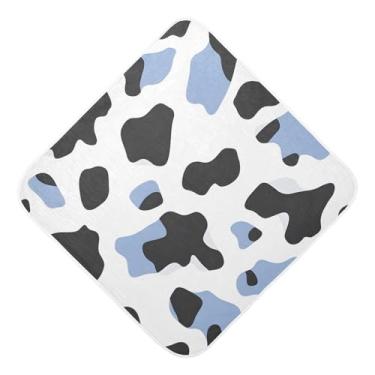 Imagem de STAYTOP Toalhas de bebê com capuz musselina com estampa de leopardo azul preto, toalha de banho super macia, toalhas de banho absorventes para banho recém-nascido unissex 89 x 89 cm