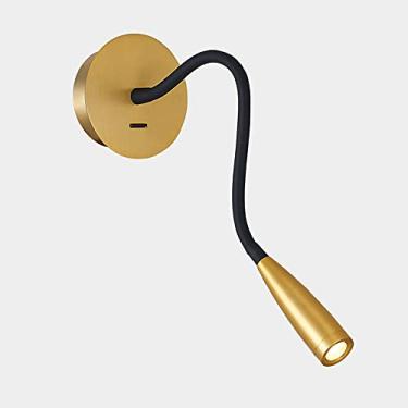 Imagem de Luminária de parede ajustável, luminária de cabeceira para leitura, arandela de metal com mangueira, luminárias de parede decorativas para quarto.