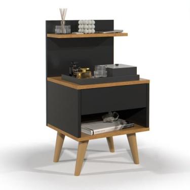 Imagem de Mesa Cabeceira Quarto 1 gaveta Decoração Moderna Lateral Cama Organiza