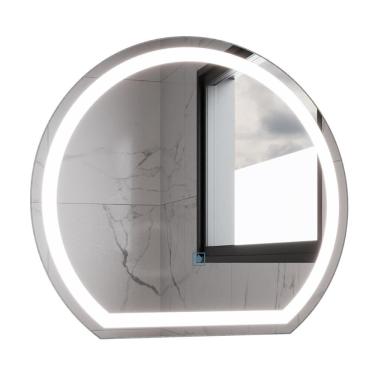 Imagem de Espelho Redondo Com Led 45x50cm Touch Bivolt Moderno Led Multicolor