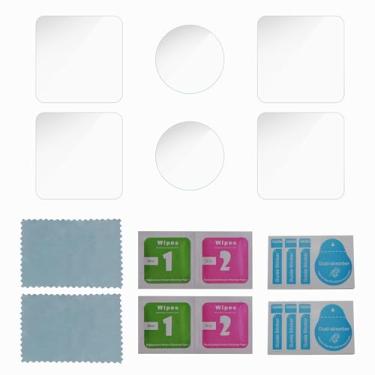 Imagem de CHICHIYANG Conjunto de películas de tela e lente de vidro temperado transparente acessórios de câmera para DJI Action 2