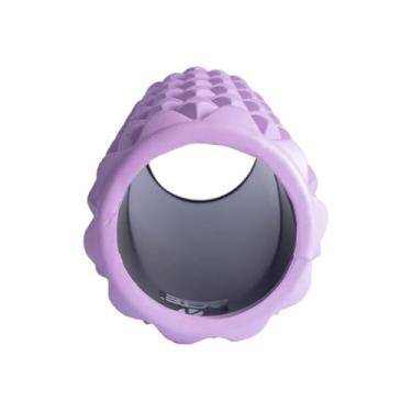 Imagem de Rolo de Liberação Miofascial Diamond, EVA e PVC, Lilás e Preto, 33x14cm, 880g, Textura com Ranhuras Triangulares