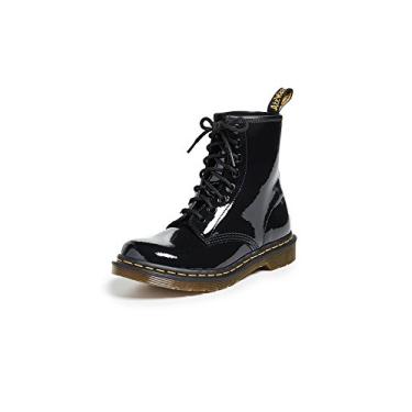 Imagem de Dr. Martens Botas femininas 1460 Eye M UK, Couro de cordeiro preto envernizado, 6
