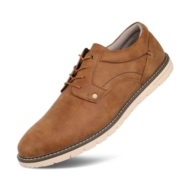 Imagem de Hawkwell Sapatos Oxfords Casuais Plus Size Masculinos, Tênis Sociais Confortáveis, Tamanho Eua 13, 14, 15, 16, 17, 18, Pu Marrom, 18 M Eua