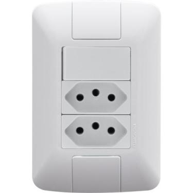 Imagem de Conjunto Embutir Modular 2 Tomadas Aria 10A + 1 Interruptor - Tramonti