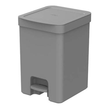 Imagem de Lixeira de Pedal Trium Cinza - 12L - Ou