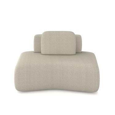 Imagem de Sofá Ilha Sala de Estar Dakota 174cm Modulado Encosto Almofada Solta Bouclê Bege G33 - Gran Belo