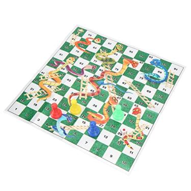 Imagem de KIMISS Conjunto de Xadrez Divertido para Jogos de Tabuleiro - Tabuleiro de Xadrez de Plástico Portátil para Fácil Armazenamento e Interação Com Os Pais - Ideal para Festas, Viagens e Atividades de