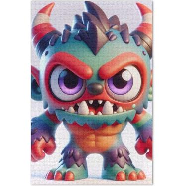 Imagem de Quebra-cabeça adulto criatura monstro engraçado 3D, 500 peças, pintura de arte floral, presentes exclusivos para jogos
