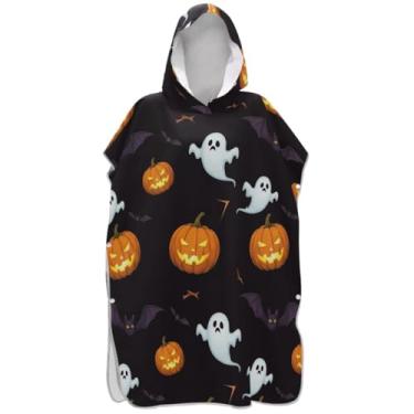 Imagem de Joisal Roupão de mudança de poncho de surfe para adultos, toalhas de banho de praia, com capuz, reutilizáveis, assustadoras, ponchos para adultos para mulheres