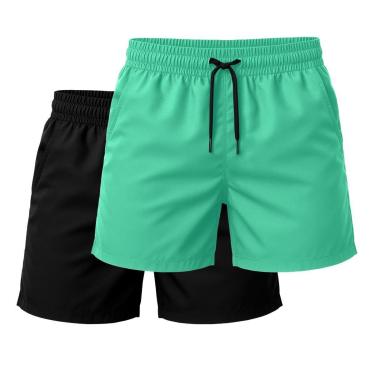 Imagem de Kit 2 Short Tactel Leve Praia Liso Bermuda Masculina-Masculino