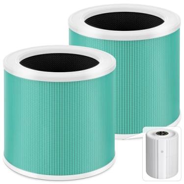 Imagem de Substituição do filtro de ar DH-JHD07, compatível com purificador de ar VOOPNU DH-JHD07, HEPA verdadeiro 4 em 1 com carvão ativado, versão de pelos de animais de estimação (verde), pacote com 2