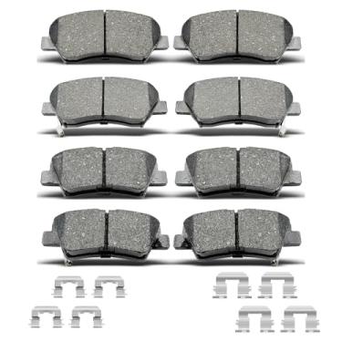 Imagem de DYZJKWJW D1543 D1544 Pastilhas de freio a disco de cerâmica dianteiras traseiras com clipes para Hyundai Elantra 2011-2016, para Hyundai Veloster 2012-2016, para KIA Forte/Forte5/Forte Koup 2014-2016