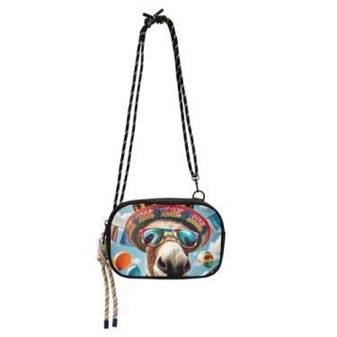 Imagem de TSENQUE Bolsas femininas transversais pequenas bolsa de telefone com alça casual fofo burro engraçado sobre o ombro bolsas de viagem