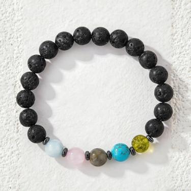 Imagem de Pulseira de pedras naturais com 12 contas do zodíaco, autoproteção, pedra padroeira, uso diário, melhores amigos, presente de aniversário para mãe, amigos, melhores amigas, One Size Fits Most, Pedra