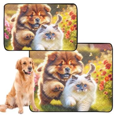 Imagem de TSENQUE Cute Ragdoll Chow Chow Almofada reutilizável para cães de estimação e gatos para cães lavável à prova d'água tapete antiderrapante absorvente penico para filhotes, pequeno x pacote com 3