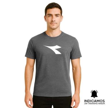 Imagem de Camiseta Diadora Big Logo EXC Masculina - Cinza Claro XGG-Masculino