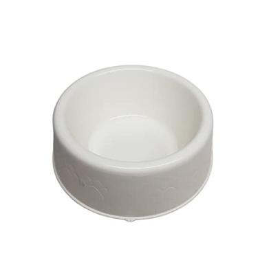 Imagem de Comedouro Plast Patinhas Pequenas Raças 600ml Branco Pet Injet para Cães