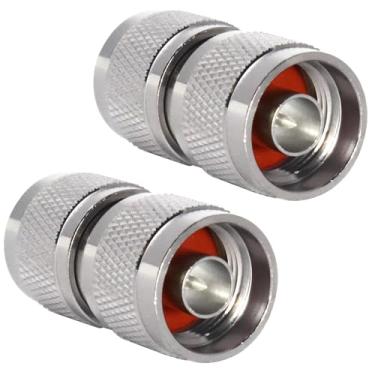 Imagem de DUOGIMZ Pacote com 2 conectores macho para macho tipo N, adaptador reto macho tipo N de 50 ohm para equipamentos RF e cabo coaxial