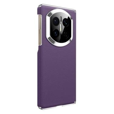 Imagem de FWYANZH Capa de couro magnética para Huawei Mate X7, proteção ultrafina de cobertura de dobradiça capa traseira de telefone à prova de choque capa de negócios de luxo, roxo, Mate X7