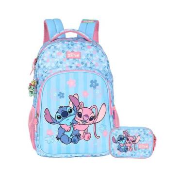 Imagem de Kit Lilo Stitch Angel Mochila Costas + Estojo Box Original - Luxcel, R
