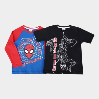 Imagem de Kit Camiseta Infantil Marvel Spider Man 2 Peças-Masculino