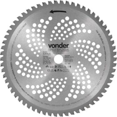 Imagem de Lâmina Circular Com Vídea, Para Roçadeiras, 255 Mm X 20 Mm, 62 Dentes, Vonder