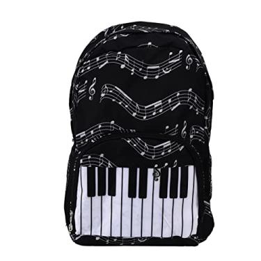 Imagem de RiToEasysports Bolsa de Música, Teclas de Piano Mochila para Notas Musicais Mochila de Tecido Oxford à Prova D'água Com Costas Acolchoadas Ajustáveis ​​e 2 Bolsos Laterais para Acampamento Em