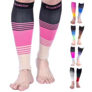 Imagem de Doc Miller – Vestido de compressão para panturrilha premium série 1 par 20 – 30 mmHg Forte suporte para panturrilha meias sem dedos fofas recuperação de corrida varizes GG 2GG 3GG, Black.pink.tan, X-Large