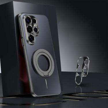 Imagem de Capa protetora para Samsung S25 Ultra, S25, Galaxy S24 Ultra e S23 (para Galaxy S24 Ultra/Suporte de metal preto)