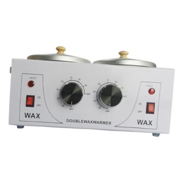 Imagem de oshhni Aquecedor de cera elétrico com temperatura ajustável para homens e mulheres, com dois recipientes de silicone para uso doméstico, salão de beleza e