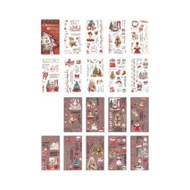 Imagem de Livro De Adesivos PET De Natal 18 Peças À Prova d'Água Para Scrapbooki