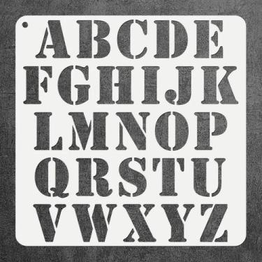 Imagem de Molde De Letras Maiúsculas A-Z De 11,8 Polegadas Para Pintura De Pared