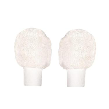 Imagem de Colaxi Luvas de golfe de inverno para treino, luvas de golfe de meio dedo, elegantes e modernas para clima frio, com tela sensível ao toque, grossas e, Branco