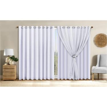 Imagem de Cortina Voil Trabalhado Cross 8.00 X 2.20 Forro Microfibra - J&C ACESS