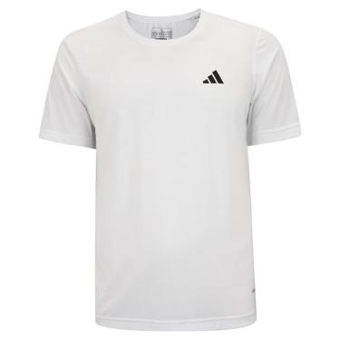 Imagem de Camiseta Adidas Own The Run 3 Listras Branca e Preta Masculina-Masculino