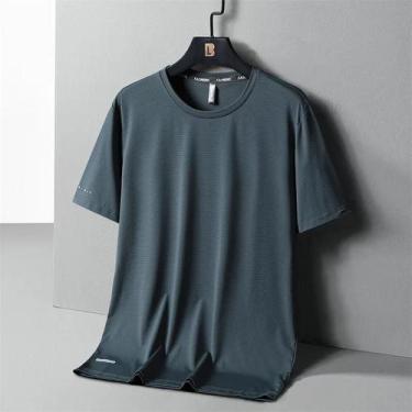 Imagem de Camiseta Masculina plus Size 8XL Em Seda Gelada, Respirável, Camiseta 