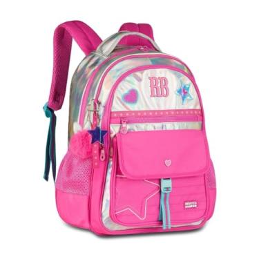 Imagem de Mochila Holográfica Rebecca Bonbon Bolsa Escolar Infantil Femininna RB27021 (Rosa)