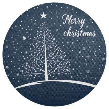 Imagem de xigua Jogo americano redondo para árvore de Natal, conjunto de 1, tapete de mesa redondo antiderrapante resistente ao calor, tapetes de mesa de 48 cm para decoração de cozinha, jantar e festa