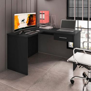 Imagem de Mesa Gamer Escrivaninha em L DRX9000 1 Gaveta Preto Black