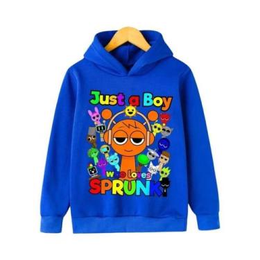 Imagem de Moletom Com Capuz Para Meninos Cartoon Sprunki Just a Boy, Casual, Con