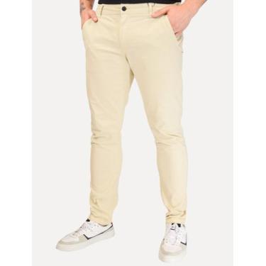 Imagem de Calça Aramis Masculina Chino Slim Maquinetada Areia Tamanho Calças:48