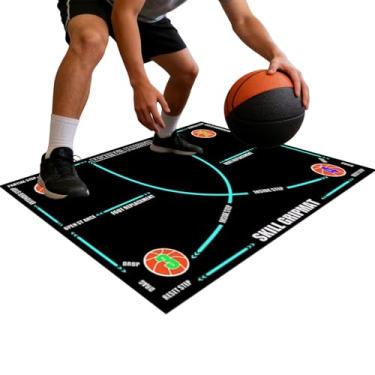 Imagem de Tapete de treinamento de basquete para crianças | Equipamento de prática esportiva de bola, tapete de controle de bola de basquete - para adultos, jogadores, atletas, equipes escolares, treinadores