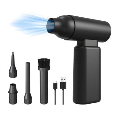 Imagem de 2 em 1 Duster de Ar Compresso e Inflador 3 Marchas Ajustáveis 67000RPM Soprador Elétrico com Sem Escovas Recarregável Fio para Limpeza Teclado PC Infl