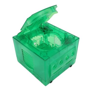 Imagem de Jiawu Substituição Transparente do Invólucro do Console de Jogos para NGC GC DOL 001 DOL 101 Caixa Protetora para Vida útil Prolongada Host (Verde Profundo Transparente)