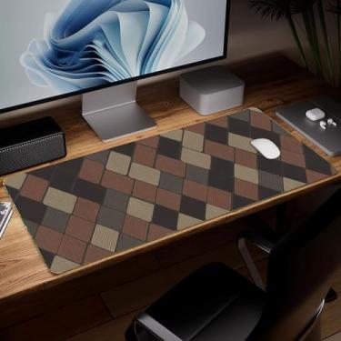Imagem de Tapete de mesa minimalista de couro, mouse pad de arte colorida grande teclado de computador mousepad para jogos à prova d'água protetor e capa de mesa, tapete de mouse decorativo de couro PU para