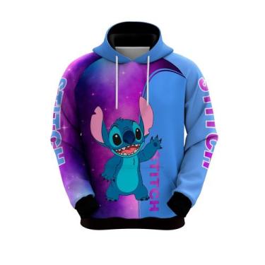 Imagem de Blusa Moletom Feminino Little e Stich Premium - Mundo Sublimado, Azul,